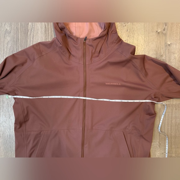 Merrell Women's L Whisper Rain Shell Jacket dusty rose Hooded Outdoor‎ hiking - Picture 5 of 7